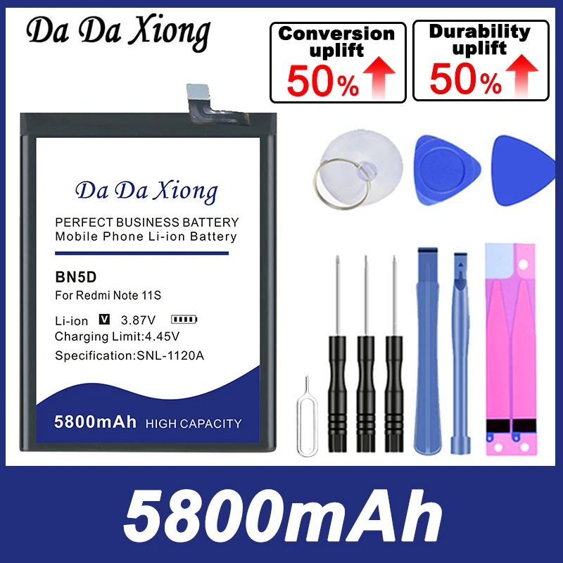 DaDaXiong Brand New 5800mAh BN5D Battery For Xiaomi Redmi Note 11 S  M4 Pro 4G High Quality Phone Batteries Give Away Tools