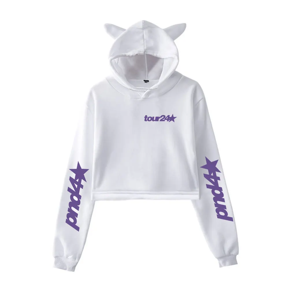 PartyNextDoor PND Cat Ear Hoodie Women Long Sleeve Sweatshirts Casual Streetwear Crop Tops