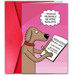 1pc, 2025 Happy New Year card, funny dog New Year card, New Year wishes card, New Year celebration party card