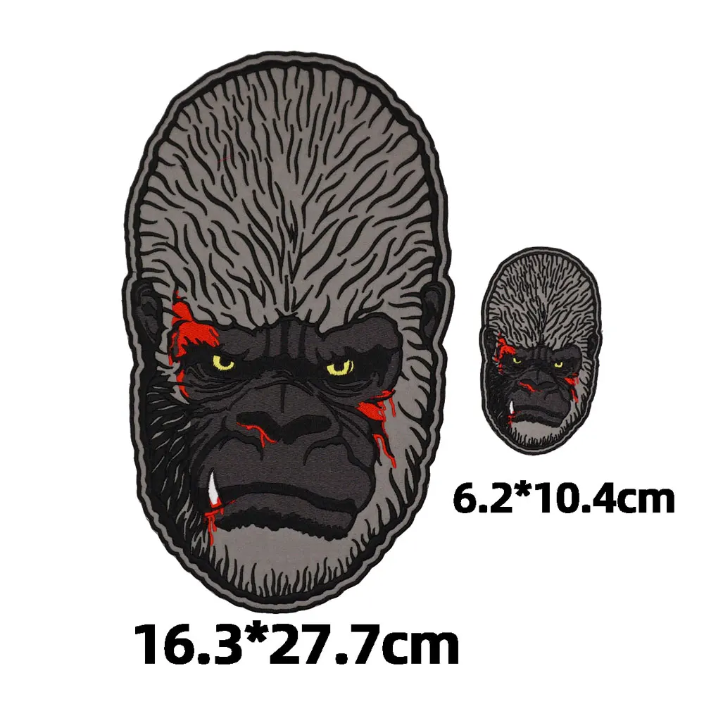 Gorilla handsome Embroidered large Patches Applique Sewing and iron Hip Hop punk biker Band Rock Clothes Essential item