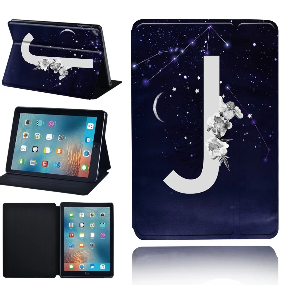 Tablet Protective Case for Apple IPad 9th 2021 Case IPad  Mini 6 4 5/IPad 7th 8th Gen/IPad Mini 1 2 3 Space Print PU Hard Cover