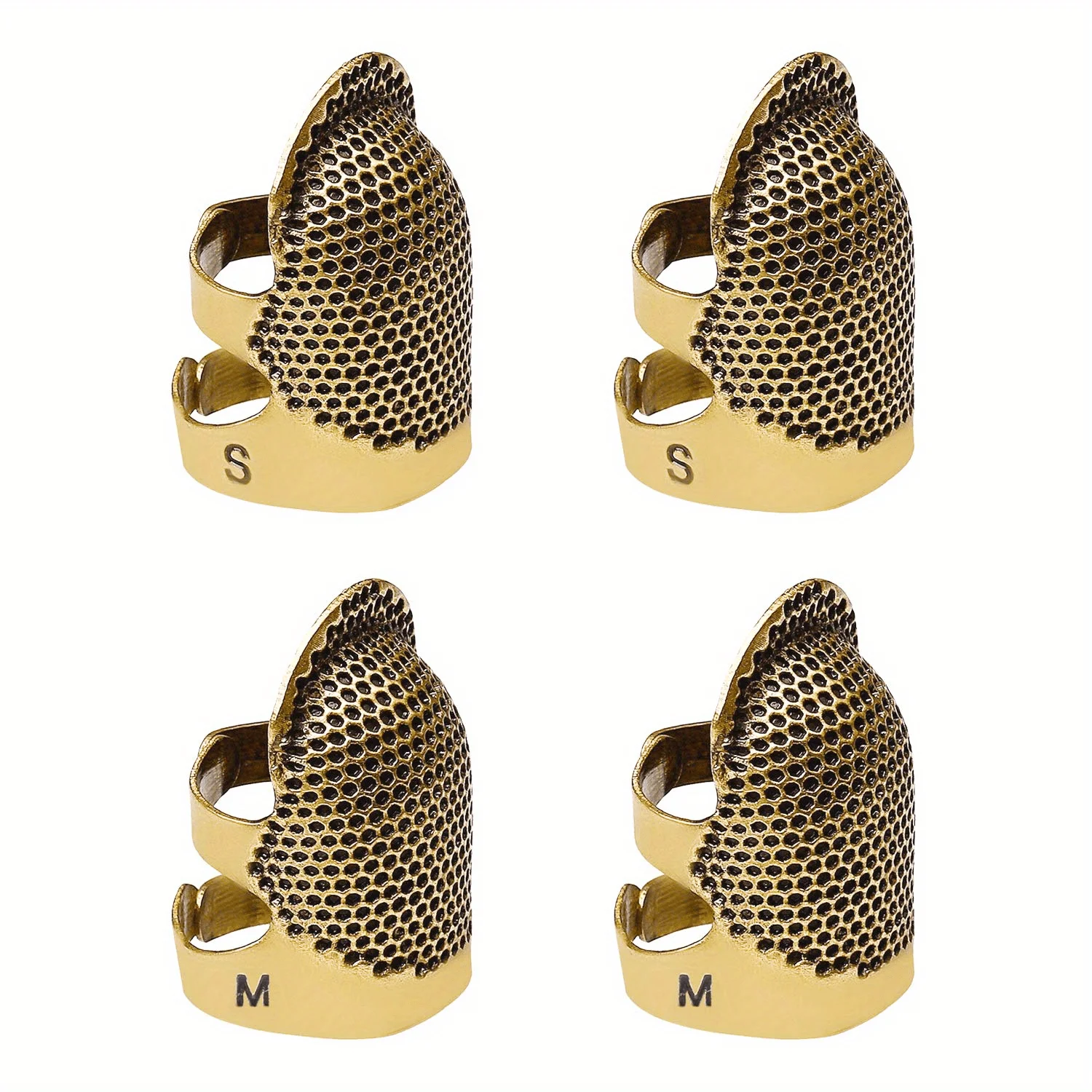 4Pcs Sewing thimble finger protector Adjustable finger metal shield protector Sewing quilting Accessories