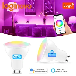 Tuya GU10 lampadina Bluetooth RGB 220V lampadine a LED controllo APP lampada intelligente 5W lampade a Led dimmerabili vita intelligente per la decorazione domestica della stanza