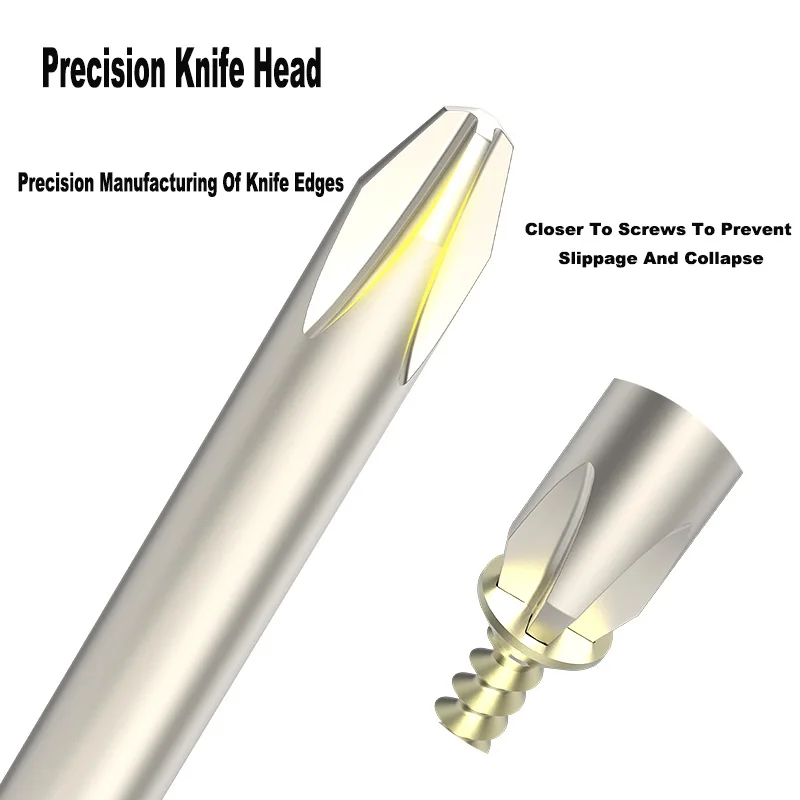 50mm~ 150mm Magnetic Screwdriver Bit Set  1/4" Hex Shank Phillips/Cross Head Screwdriver Drill Bit S2 Alloy Steel