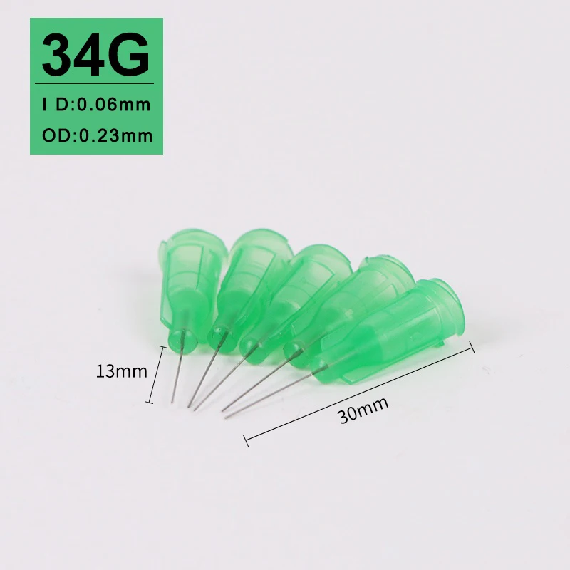 

34G Dispensing Needles Wholesale Syringe Needle 0.5 Inch Length, Blunt Tip, Screw Interface , Non-Sterile , 100pcs /pack