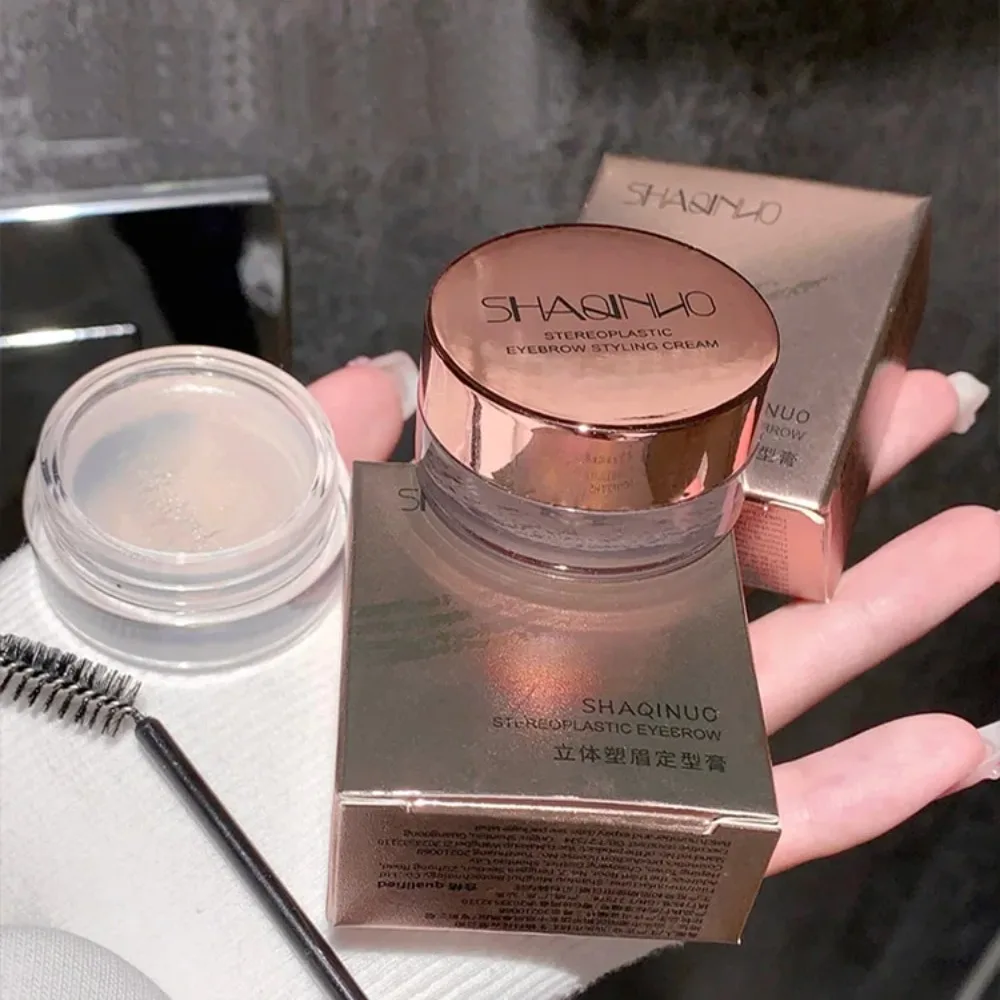 4 unids/set Gel textura crema para dar forma a las cejas impermeable con cepillo Gel para cejas claro refrescante suave pelusa 3D cera para dar forma a las cejas