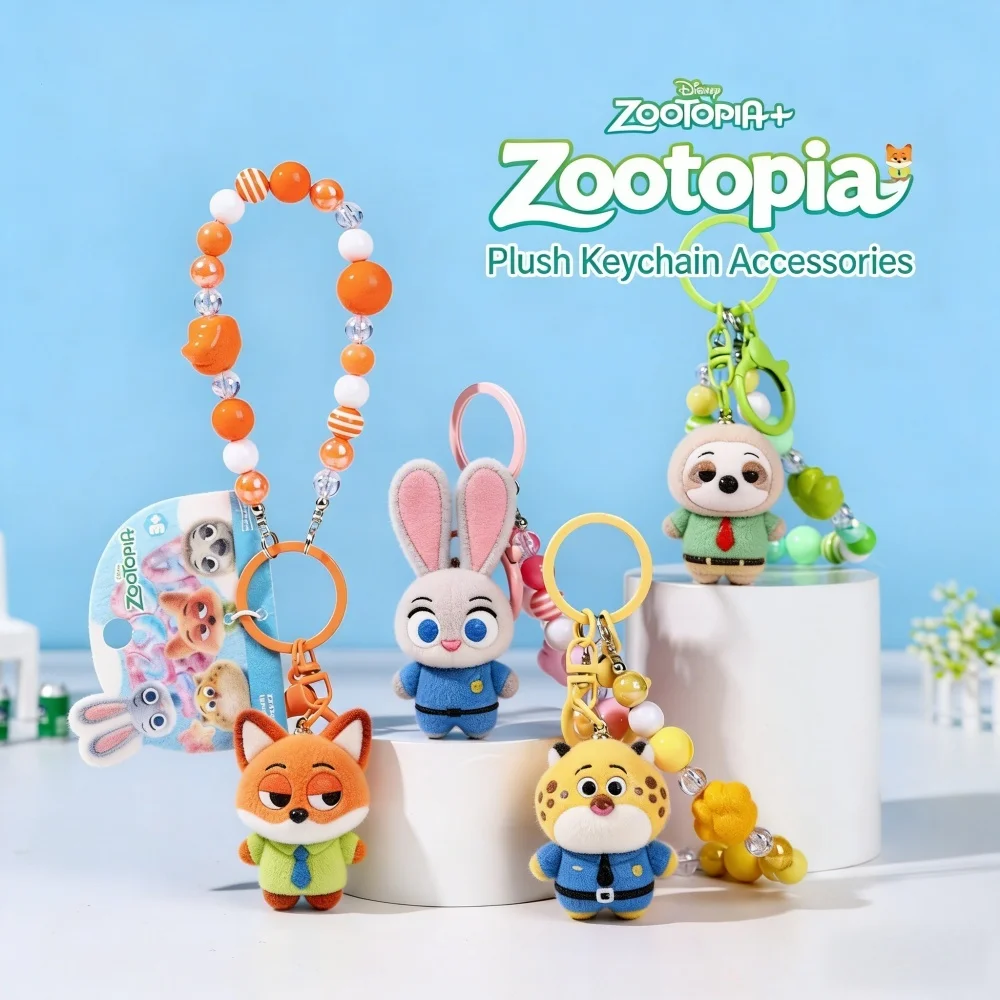

Оригинальный брелок-кукла Disney Zootopia с бусинами, Джуди Хоппс, Ник Уайлд, мультяшный декор для сумки, держатель для ключей от машины, подарок на день рождения для девочек