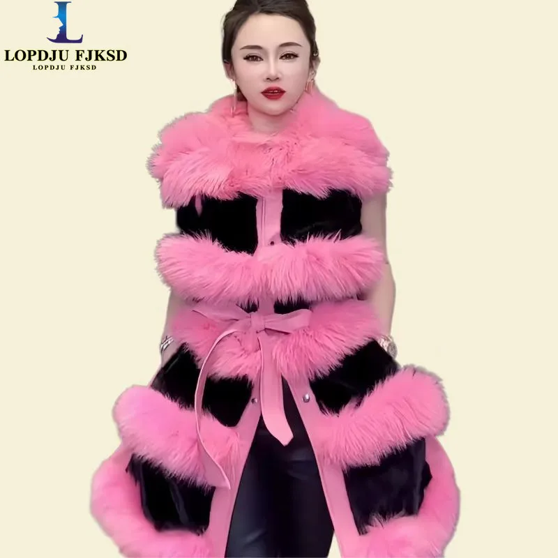 

Faux Fur Waistcoat for Women, Chic Splice Coat for Ladies, Sleeveless Fur Vest Jacket,Covered Button Outwear Vests, New