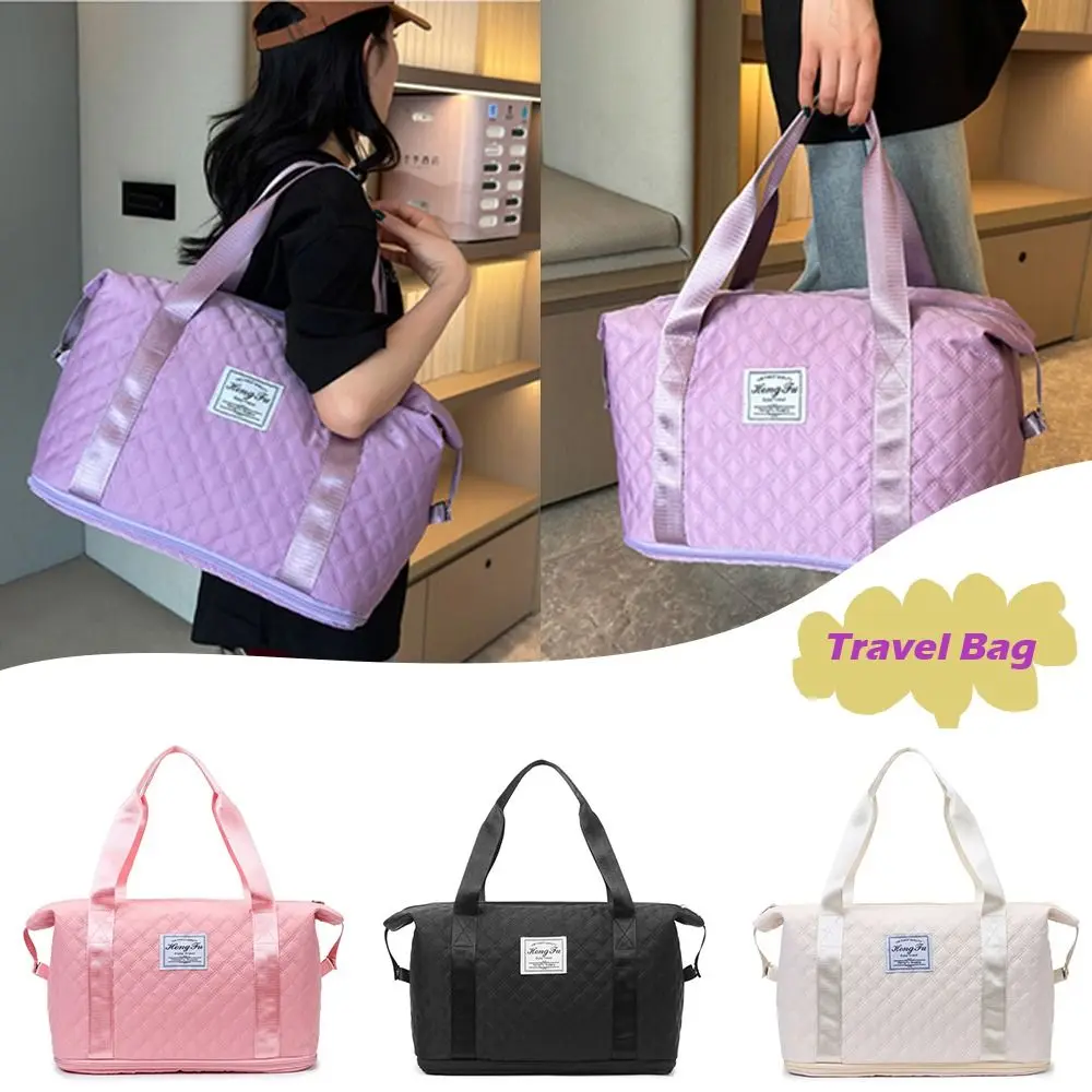 New Large Capacity Travel Bag Waterproof Wet and Dry Separation Handbag Foldable Shoulder Bags Suitcase Trolley Case