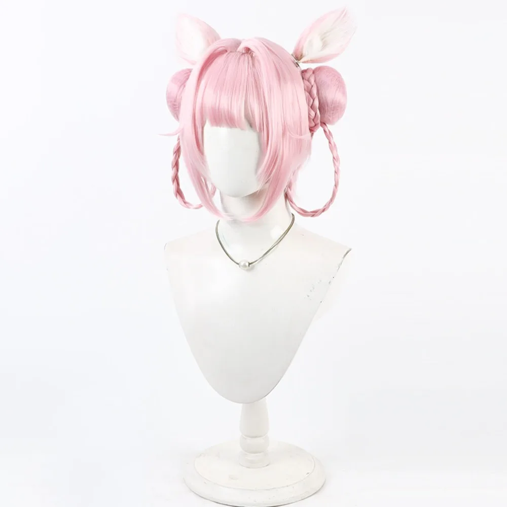 

Парик для косплея Hololive Hakui Koyori в восточном фэнтезийном стиле, с отстегивающимися пучками, розовые длинные волосы, парики для Comic-con