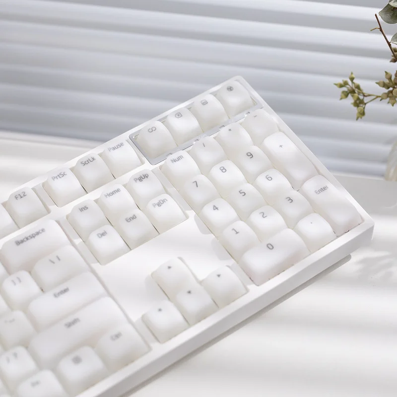 Nogi Soft Sticky Keycaps Transparent Soft Touch Abs Silicone Material Adapt  61/87/104/108 Keys Mechanical Keyboard Key Cap