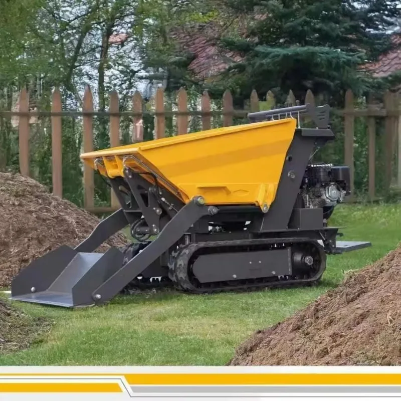 Self Loading Mini Tracked Dumper 500kg Hydraulic Crawler Dump Cart All Terrain for Farm Garden Slope Muddy Road