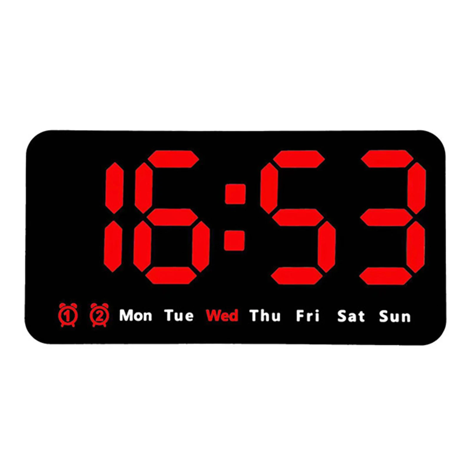 

Sleek Modern Design This alarm clock features a clear LED display showing time & temperature Perfect placement options