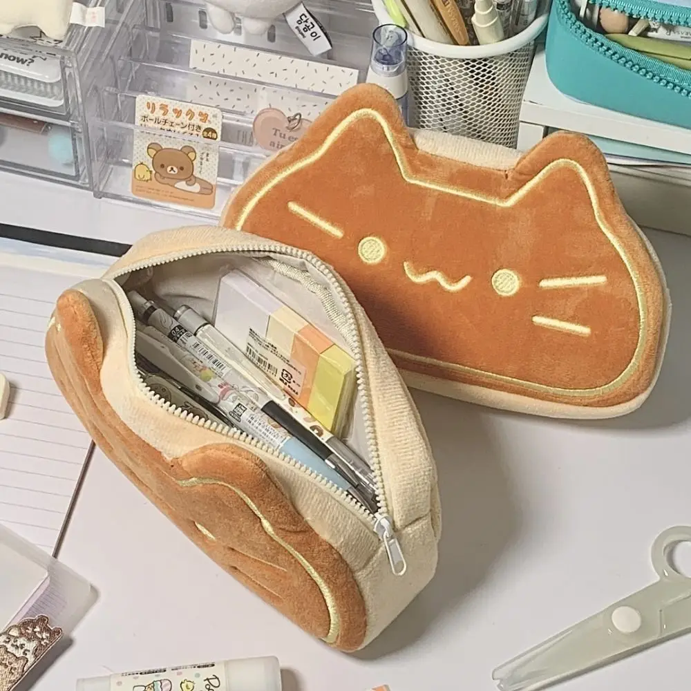 INS Star Little Cat Pen Bag Multifunctional Student Gift Pencil Case Large Capacity Canvas Stationery Organizer School Office