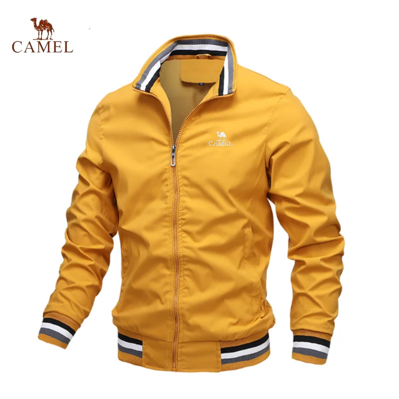 Embroidered CAMEL men\'s zippered jacket, seasonal high-quality business, leisure, outdoor sports jacket, assault jacket