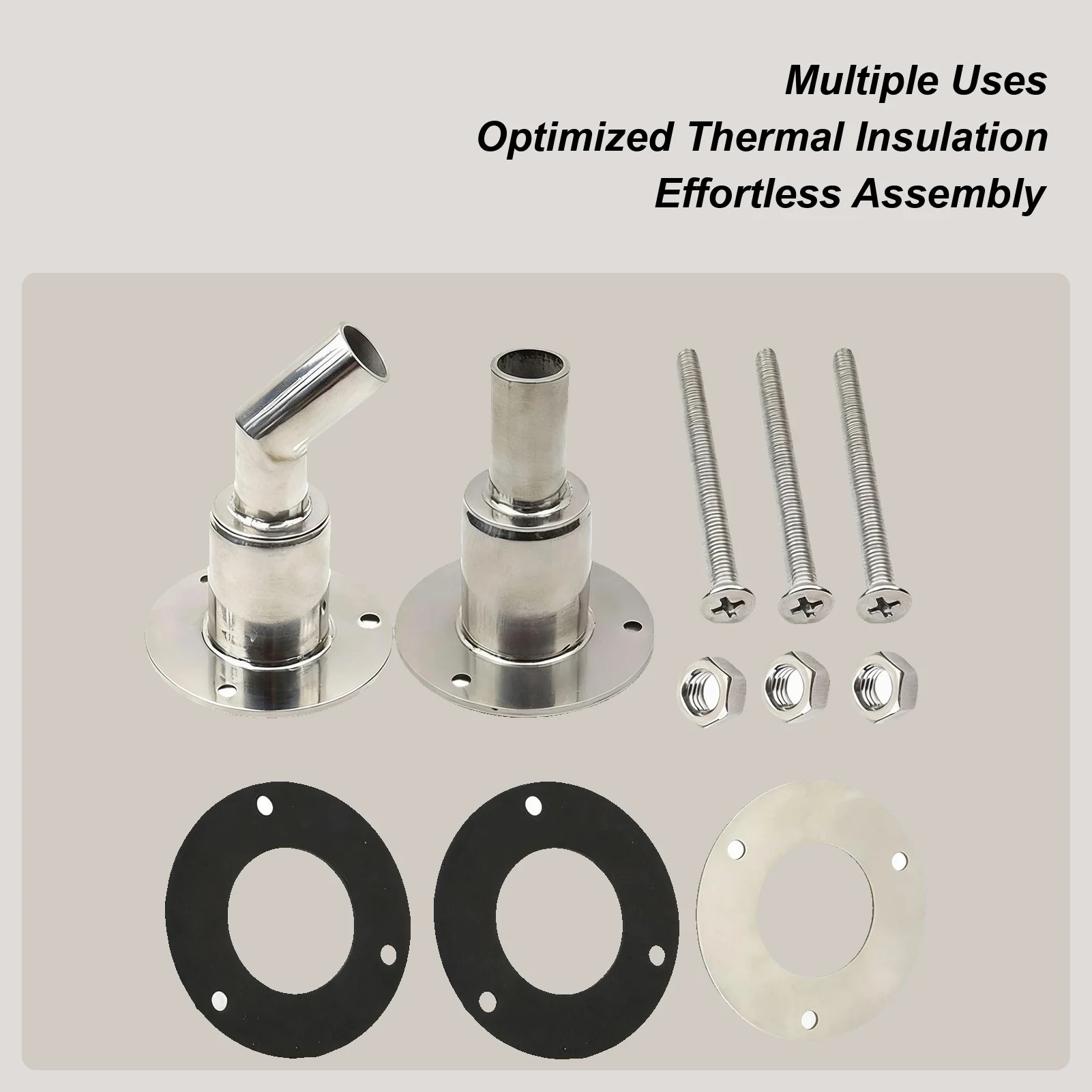 Marine Thru Hull Fitting 22mm 24mm Stainless Steel Exhaust Connector for Boat Yacht, Sea Water Intake & Drainage System Hardware