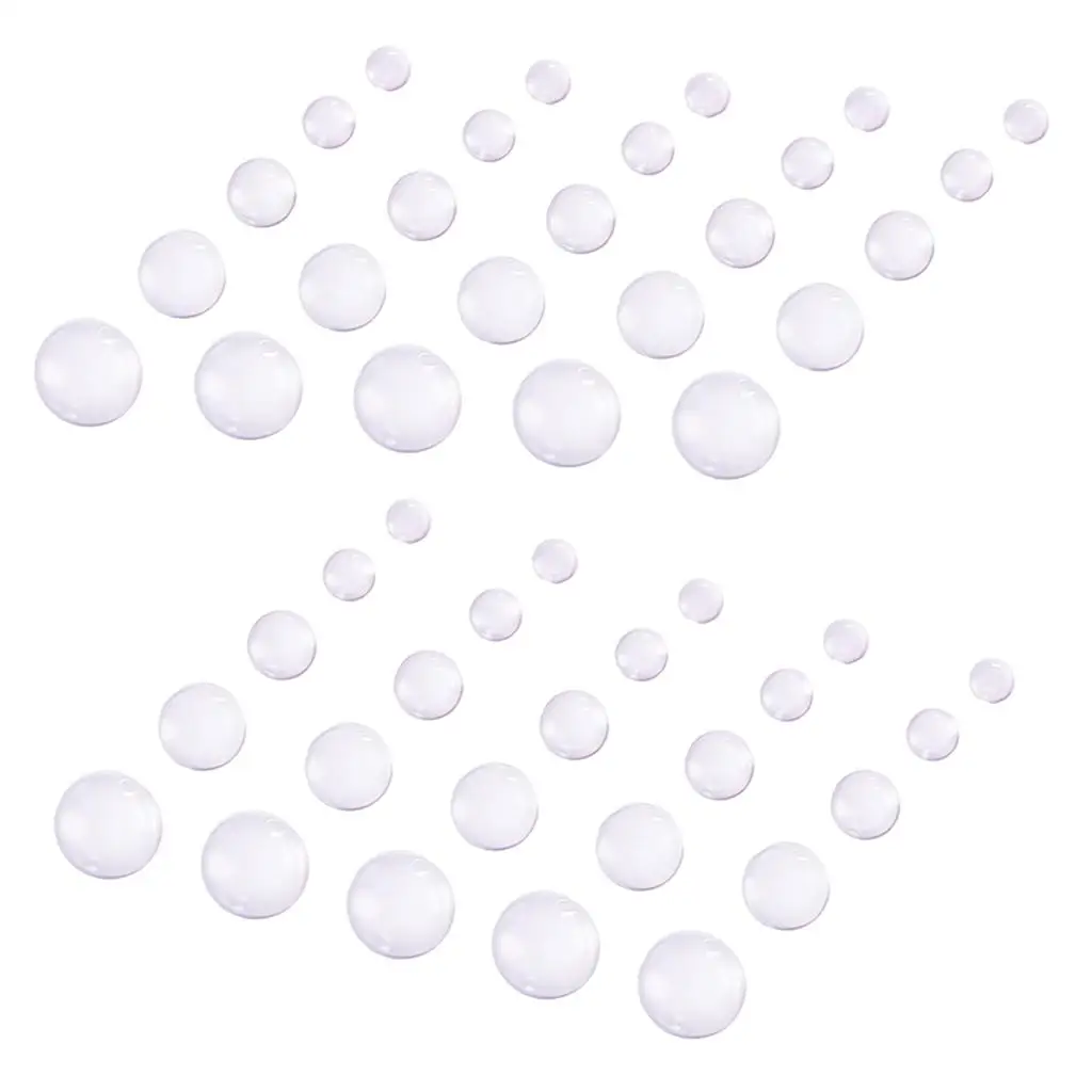 50 Pieces Clear Half Round Flat Back Glass Cabochons for Jewelry Making