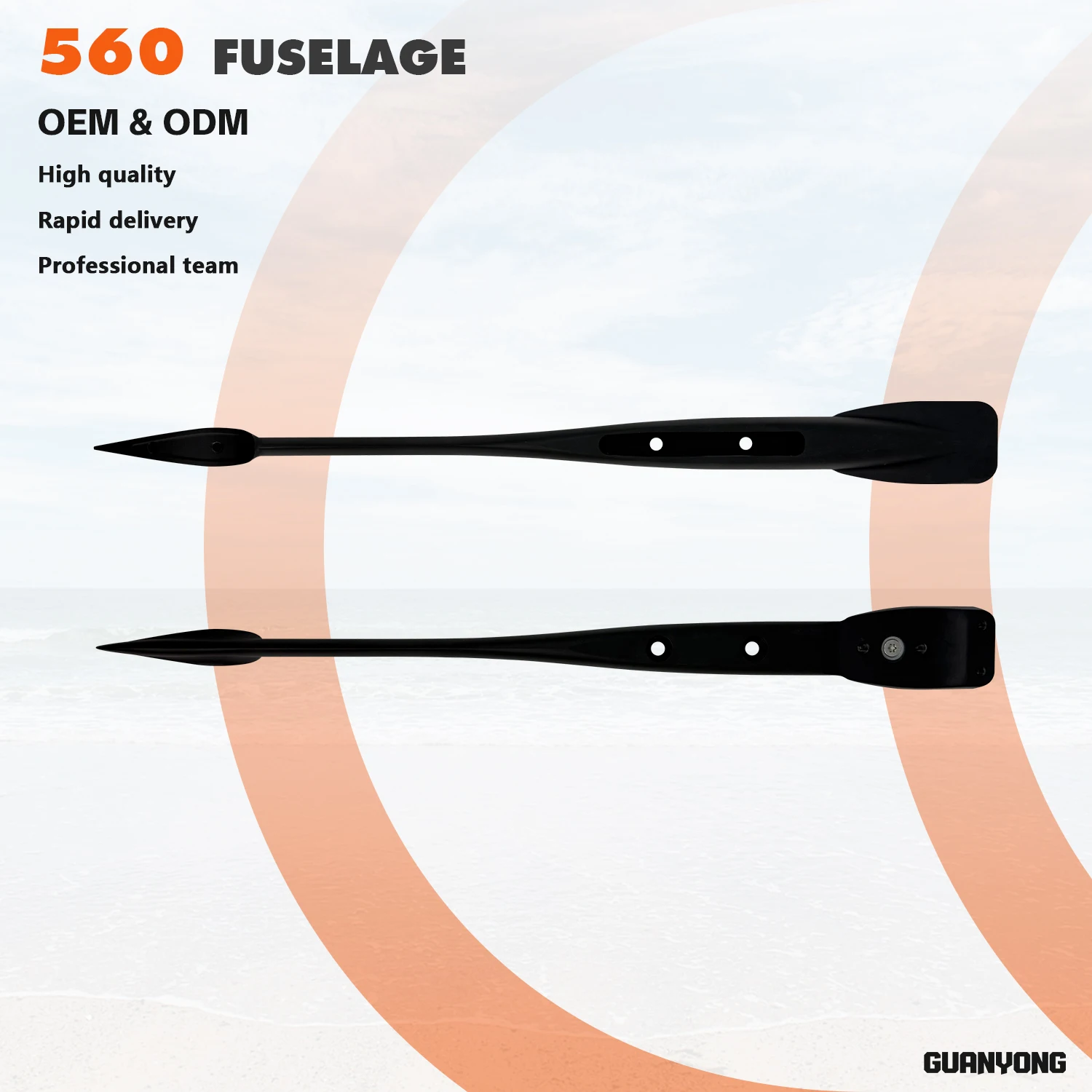 

Black Advance+ Silyshort 560 Ultra-Short Fuselage Anodized Hydrofoil for Prone SUP and Wing Wake Surfing