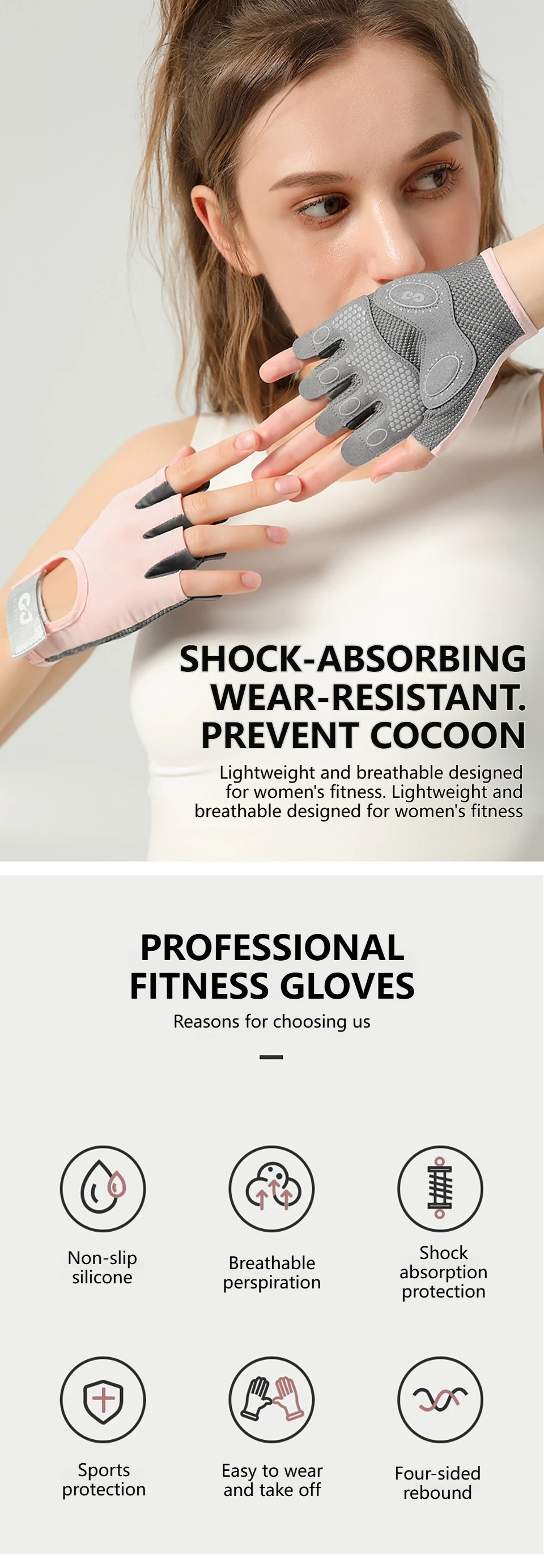 GTUBIKE 1 Paar neue Fahrradhandschuhe, Workout-Gymnastikhandschuhe für Männer und Frauen, Gewichtheben, fingerlose Handschuhe, Training, Übung, Fitness – Detail 15