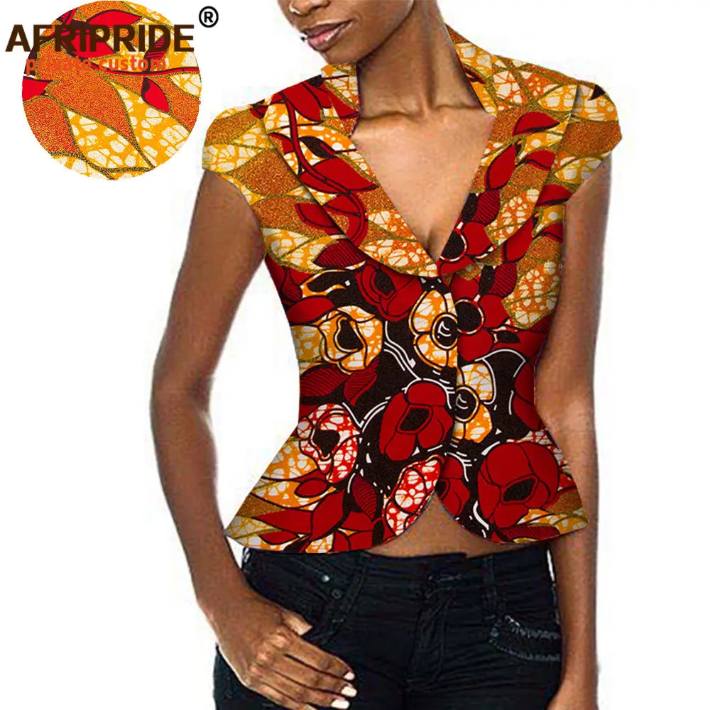 

African Clothes for Women Ankara Print Jacket Fashion Lady Jacket Short Sleeves Suit Women Individuality Design Clothes A722302