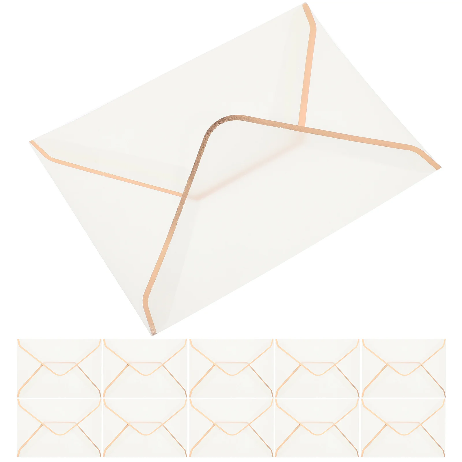 

10 шт., фольгированные конверты для свадебных приглашений, полупрозрачные конверты из калька для поздравительных открыток, приглашений