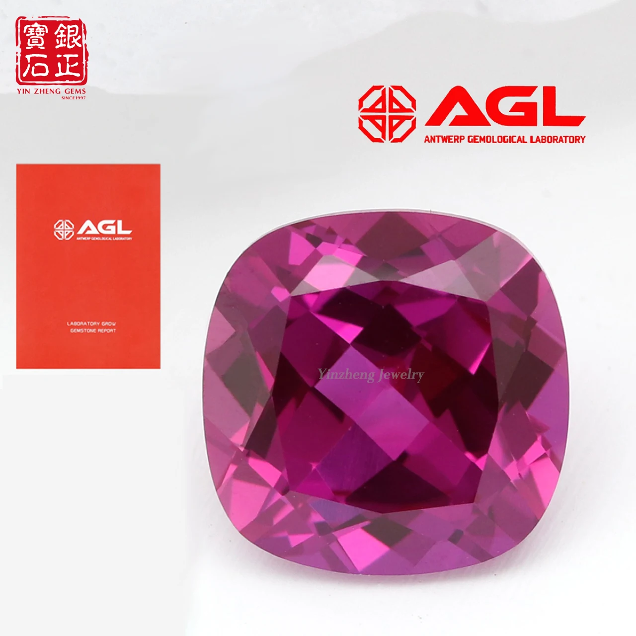Lab Grown Rubellite Gemstone Cushion Cut Flame Melted Cultivate Gemstone Provide Selectable Certification For Jewelry Making