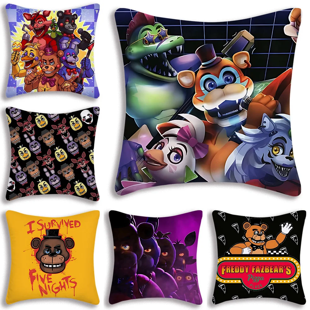 

Luxury Pillow Covers Cartoon Horror Pillowcase Fnaf Sofa Decorative Home Double-sided Printing Short Plush Cute Cushion Cover