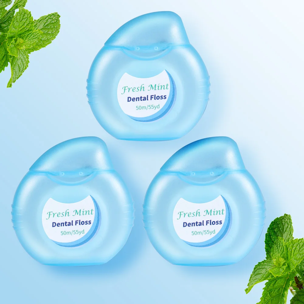 3個入り - ミントフロスロール - 多様なスタイルオプション - 口腔清掃用歯間フロスロール