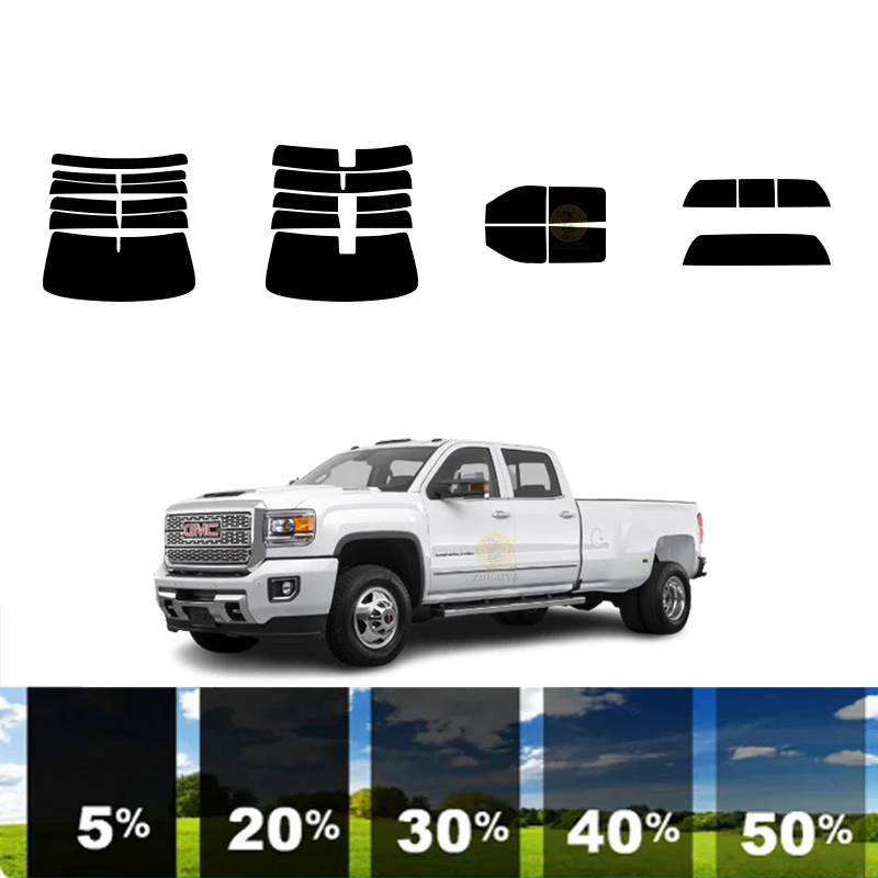 

precut Removable Window Tint Film For Car 100% UVR 5%-35%VLT Heat Insulation Carbon ﻿For GMC SIERRA 3500 4 DR PICKUP 2015-2019