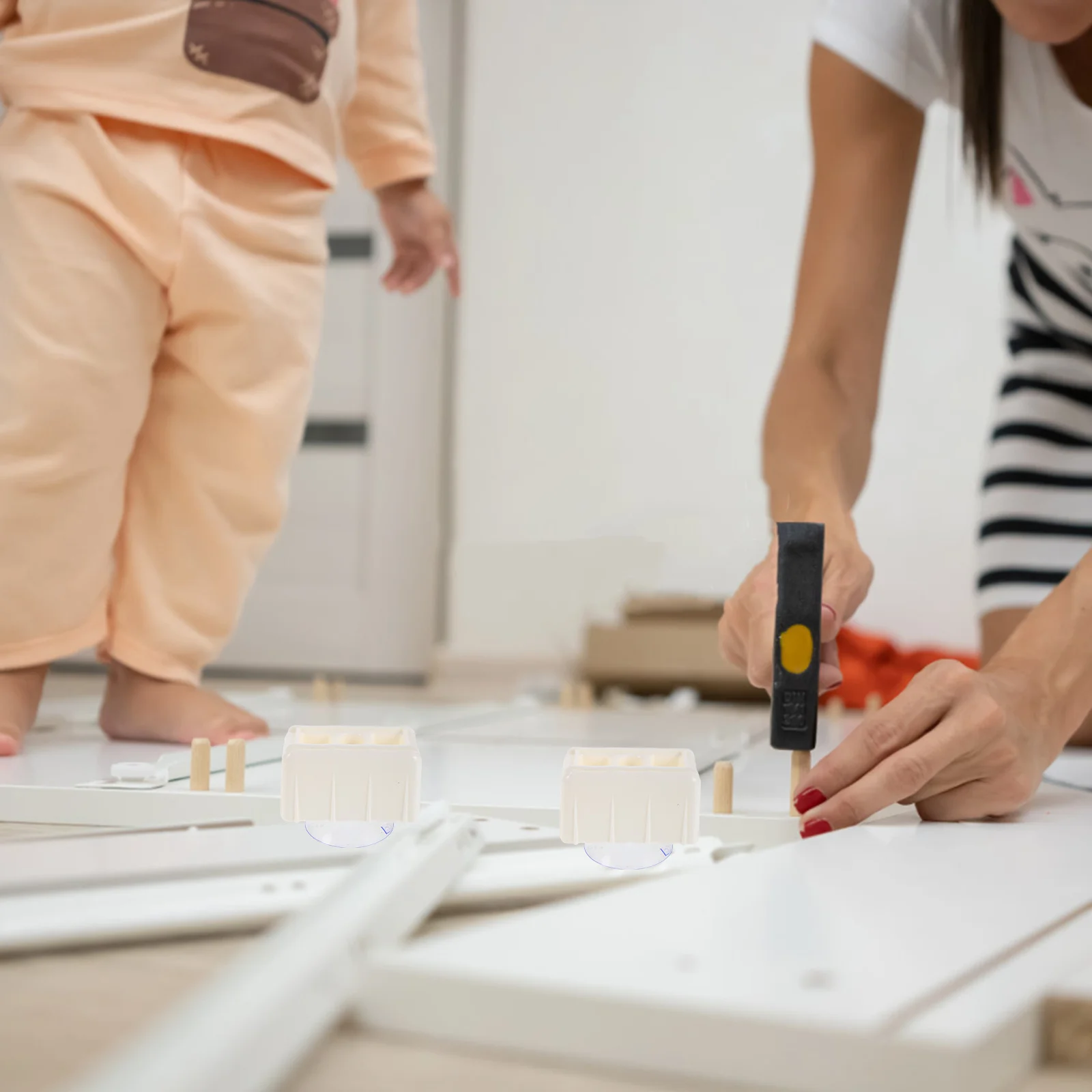 5 clip stabilizzatrici in plastica per ancoraggio per recinzione, supporto per cancello per bambini, per mobili per la scuola materna, accessori di sicurezza per box