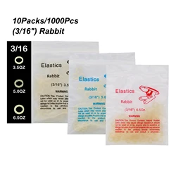 10Bags/1000Pcs Dental Orthodontic Elastics Latex Rubber Bands 3.5OZ 5.0OZ 6.5OZ 3/16 Rabbit Use For Metal Ceramic Bracket Braces