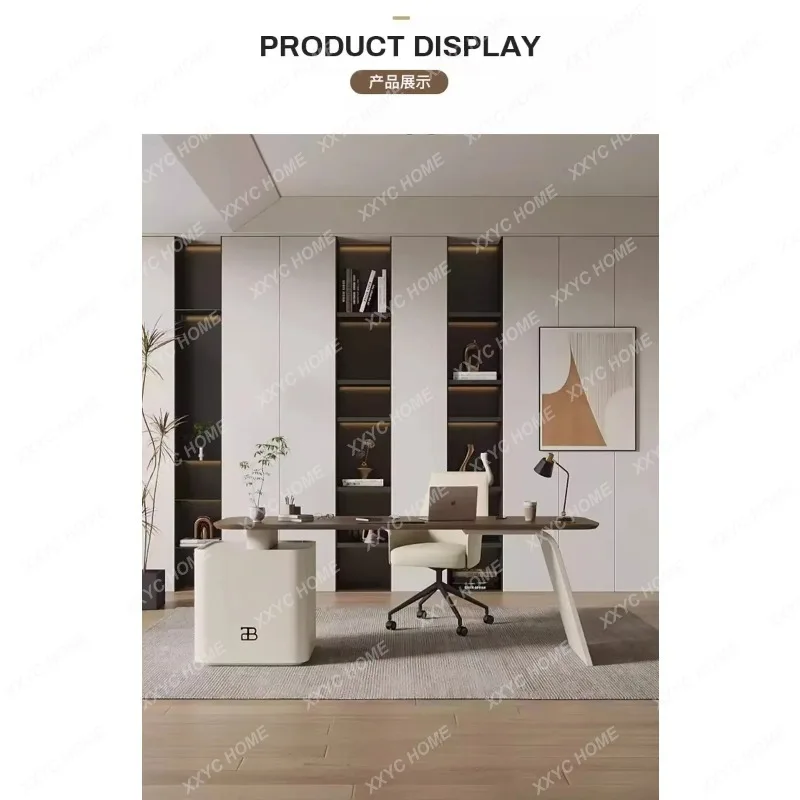 XX Light Luxury Minimalist Office Desks Cream-style Retro Home Study Writing Office Desks All-wood Furniture