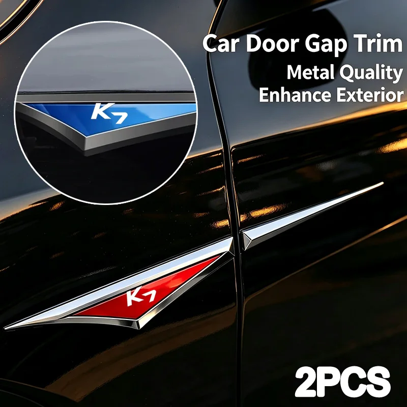 2PCS Metal Alloy Car Exterior Side Emblem 3D Fender Sticker for KIA K7 Logo Badge Laser Logo Auto Body Modified Decoration