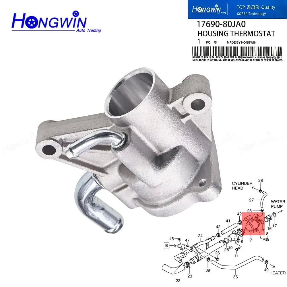17690-80JA0 17561-80JA0 Thermostat Housing For Suzuki Swift SX4 Crossover 2011-2007 mitsubishi montero