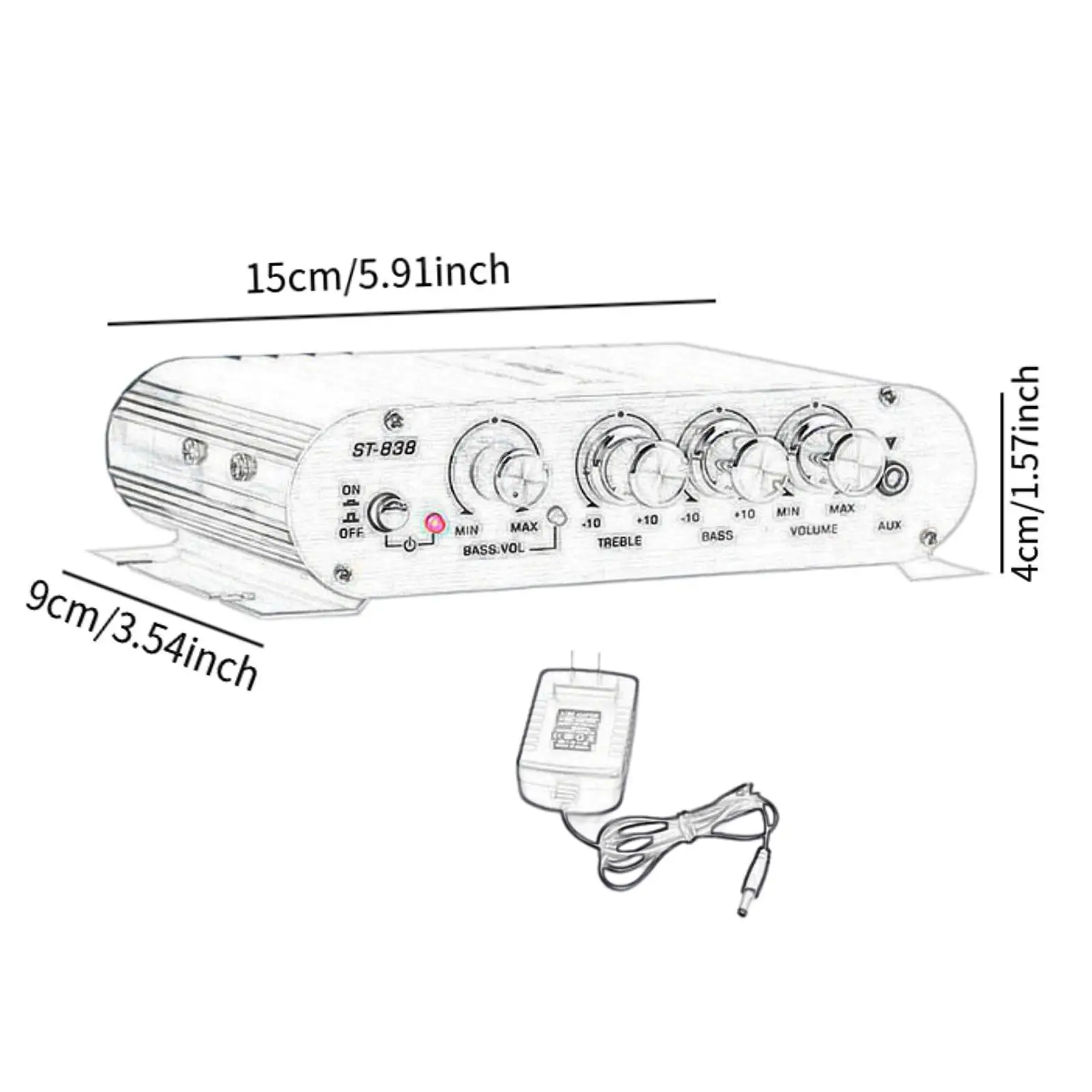 Amplificador estéreo Amplificador de potencia de audio Efector de audio digital Amplificador de potencia de alta fidelidad para dormitorio