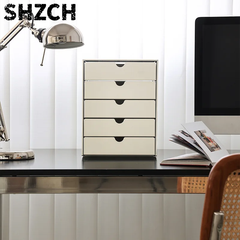 ins Modern Simple Multi-layer Cabinet Metal White Drawer Multi-layer File Cabinet Desktop Office Storage Locker