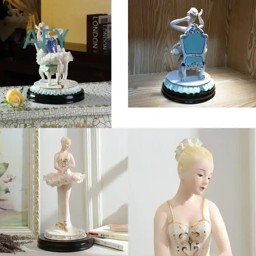 Ceramic Character Ornament for Ballet Dancer Figurine for Porcelain Puppet for Home Decor for Creative Gift for Luxury