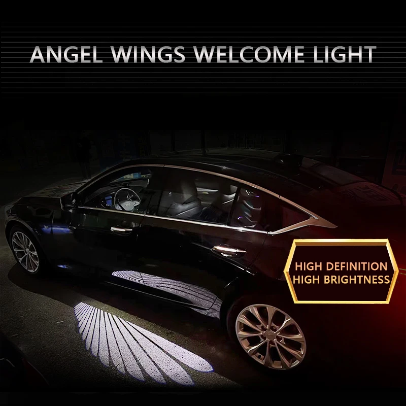 2pcs Car Led Puddle Door Lights,Universal Car Projection Lights,Angel Wings LED Side Mirror Puddle Lights for Car