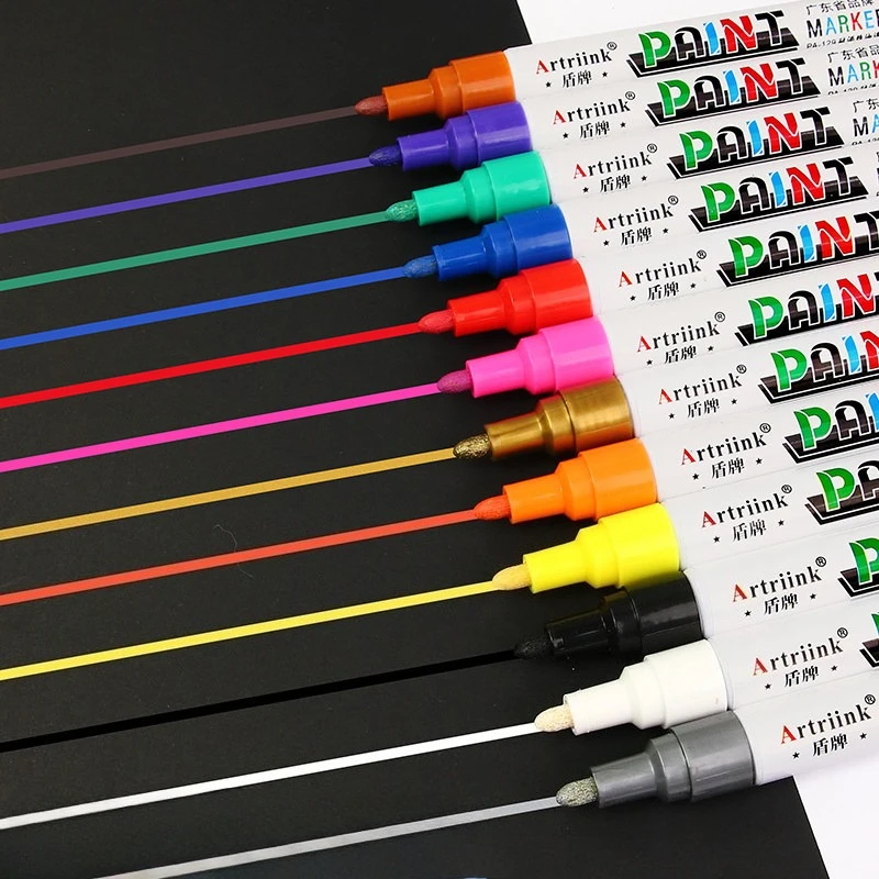 Industrial Marker Pen Alcohol Resistant Paint Pen Waterproof Oilproof Fadeproof Use High Low Temperature Resistant Marking Pen