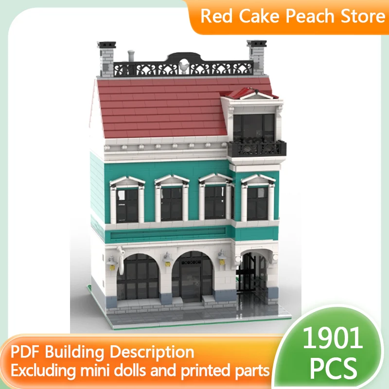 

City Street View Model MOC Building Bricks Swedish Townhouse Modular Technology Children Holiday Gifts Assemble Toys Suit