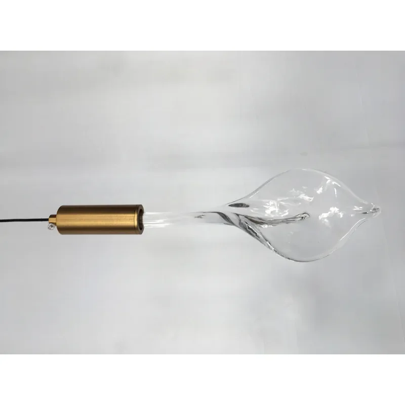 Modern Simple Glass Leaf Pendant Lamp for Hotel & Villa Bedroom Decor
