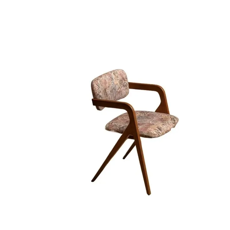 

Retro style solid wood dining chair home 2025 new chair light luxury comfortable sedentary back chair