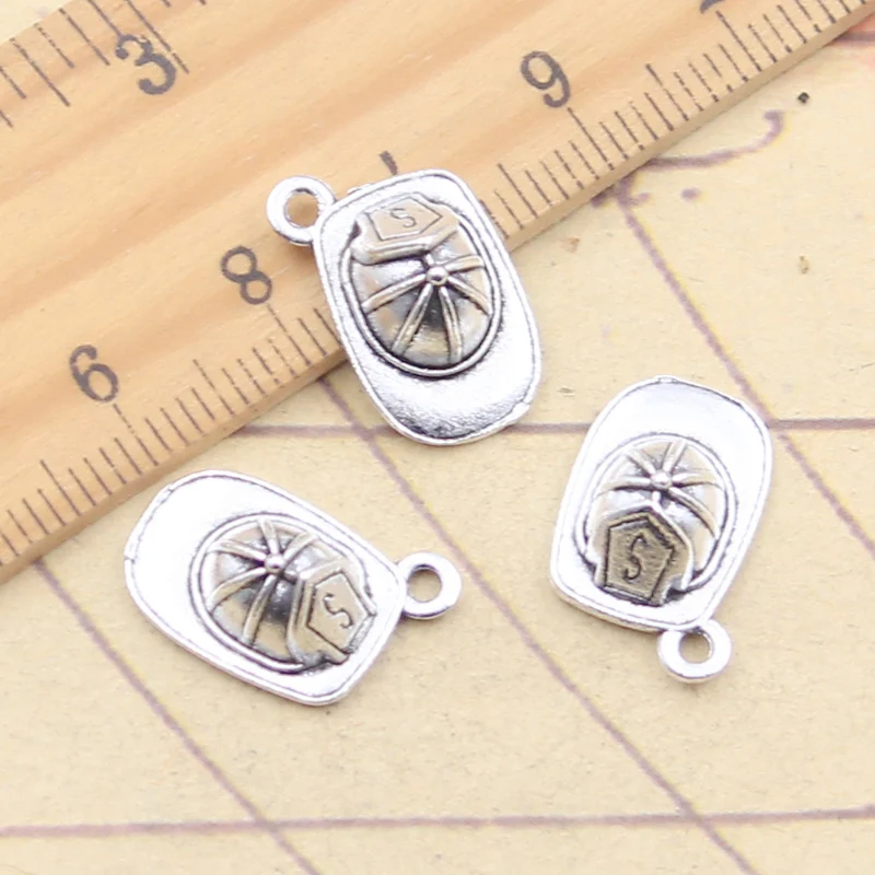 20pcs Charms Helmet Hat Cap 17x11x6mm Tibetan Silver Color Pendants Antique Jewelry Making DIY Handmade Craft