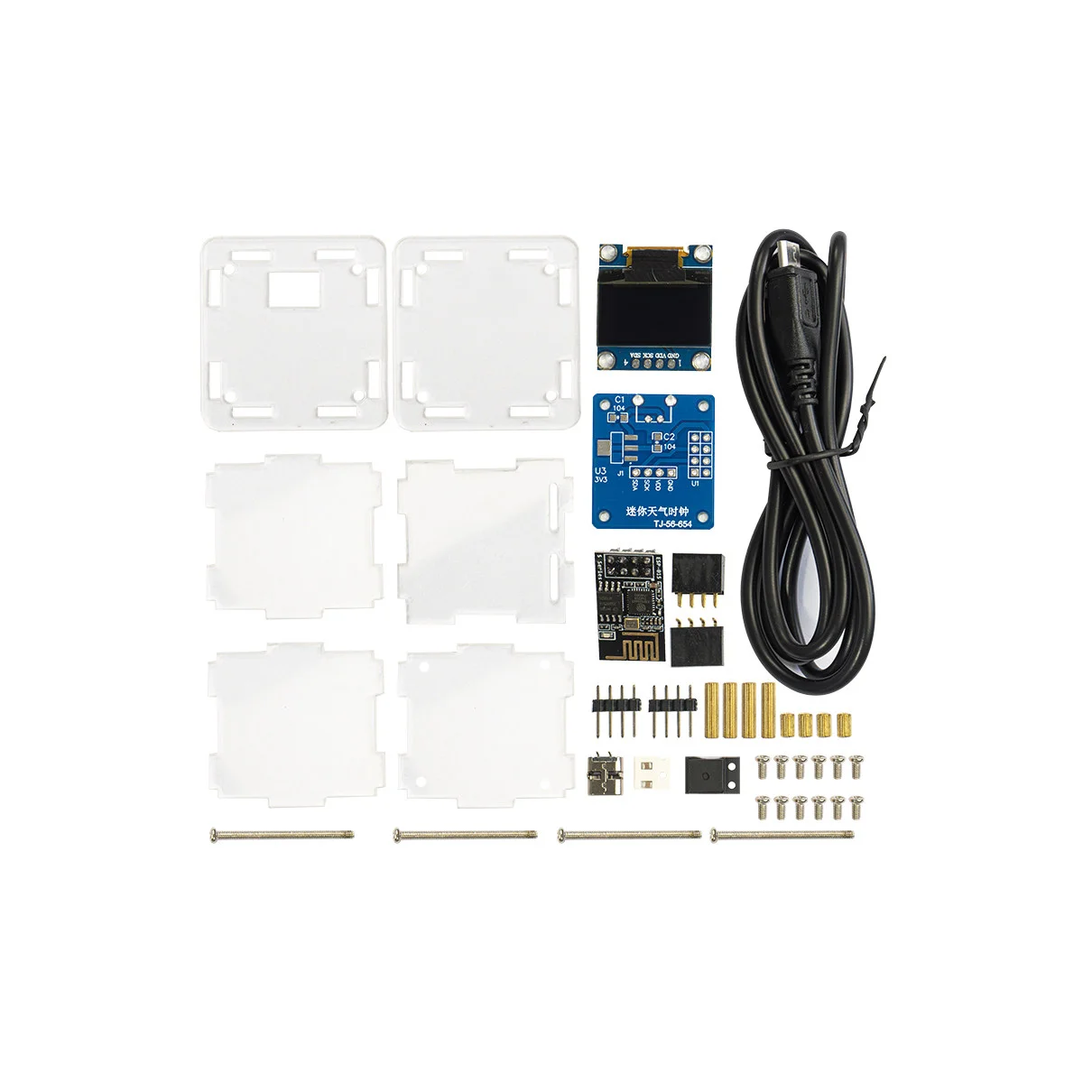ESP8266 WIFI Weather Clock DIY Kit,Digital Soldering Practice Kit,Multifunctional Electronic Experiment Module