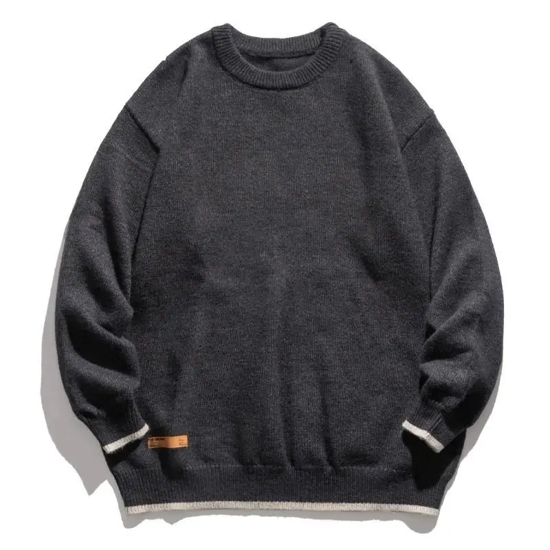 

American Sle Men's Long Sve Knitted Sweater Loose Fit Base Layer Couple's Casual Wear Polyester Fiber Zipper Closure