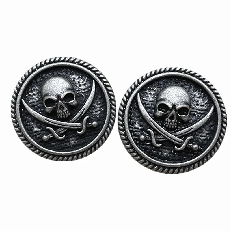 30mm Concho Pirate Skull Screw Back Coin Leather Craft Ornament Backpack Wallet Decorative Buckle