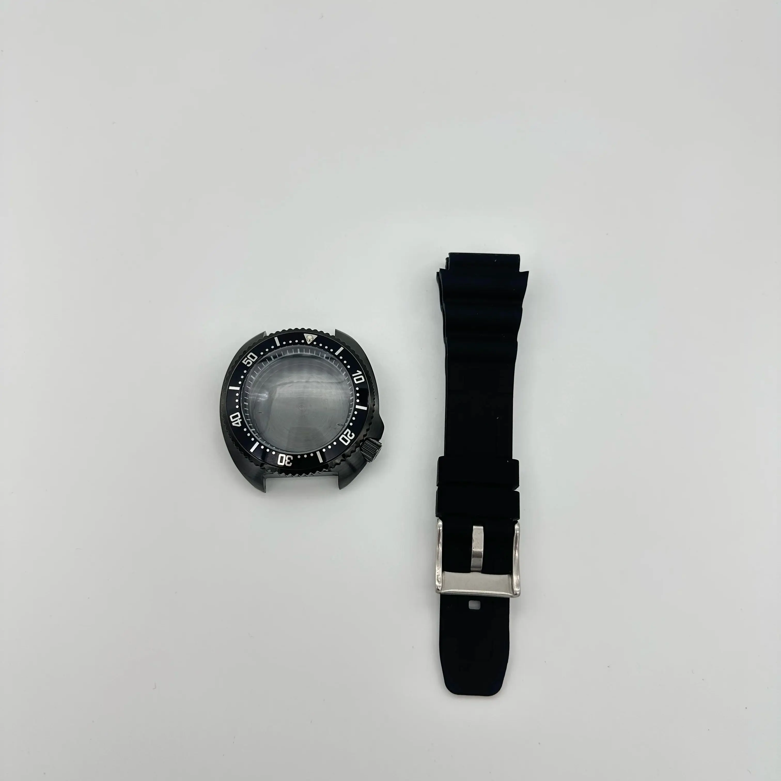 

44mm mechanical watch case silicone band set compatible with NH35/NH36/NH38