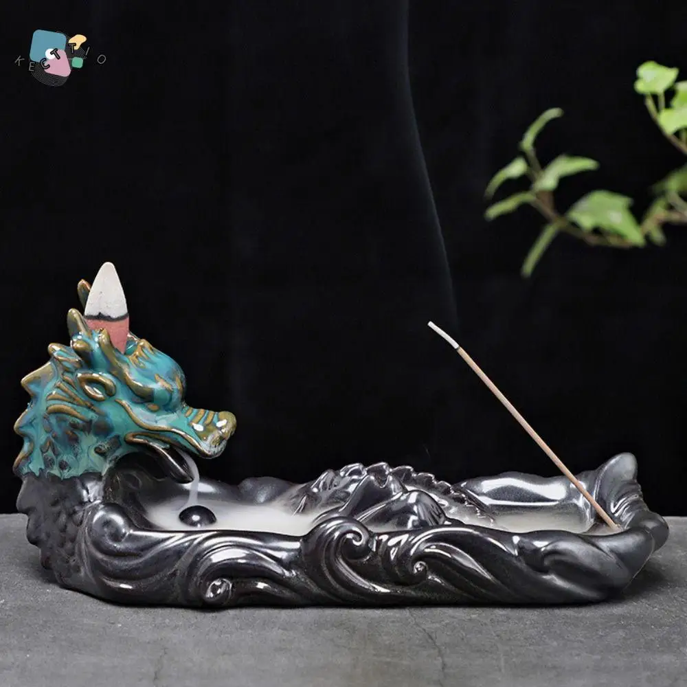 

Handicrafts Dragon Incense Seat Lifelike Dragon Design Backflow Incense Holder Exquisite Attractive Vertical Aromatherapy Stove