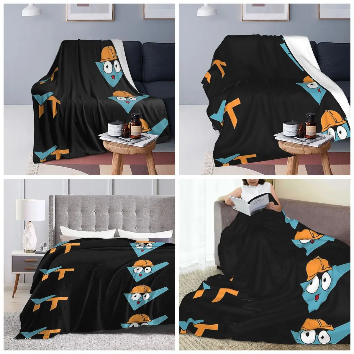 FICSIT AWESOME Shop Blanket Soft Warm Flannel Throw Blanket Bedspread for Bed Travel Home Sofa