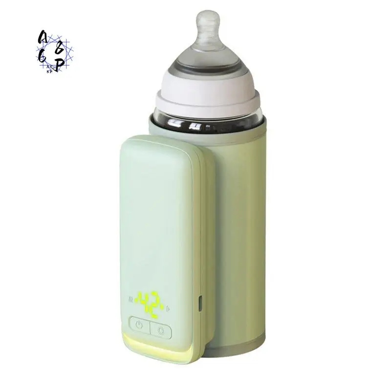 A68P-Bottle Heating Jacket 6Levels Adjustment Temperature Display Night Light Lighting Portable Baby Bottle Heater 6000Amh